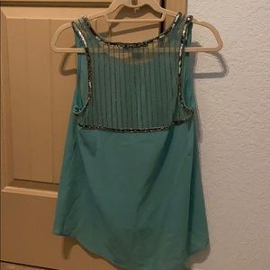 Green beaded sheer tank